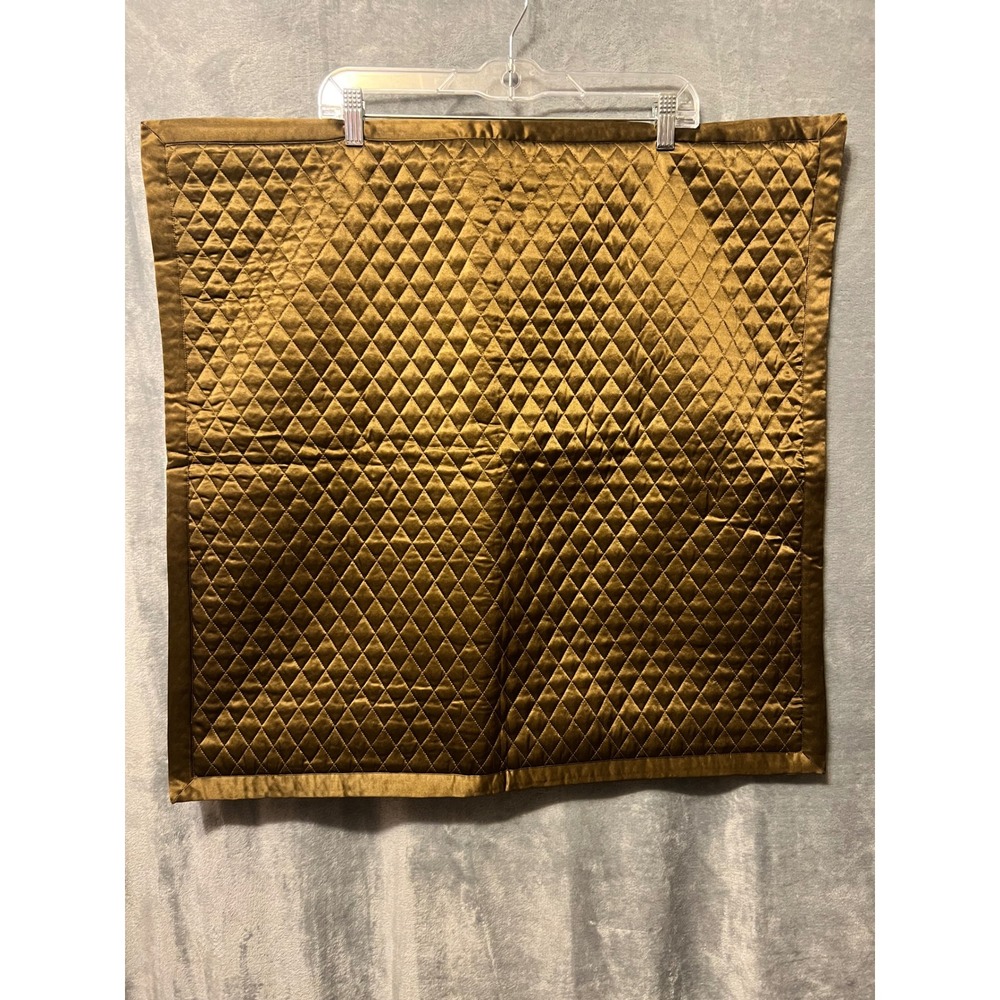 Ann Gish Silk Pillow Sham Dark Gold Quilted Zipper Luxury Bedding 26x25